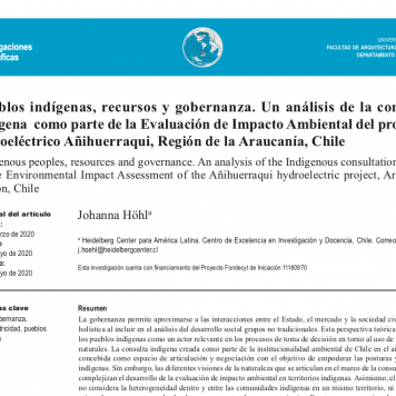 Artículo Pueblos indígenas, recursos y gobernanza